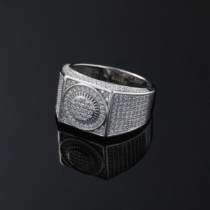 Anillo de Hombre de Alta Calidad, Estilo Hip Hop Vintage, Chapado en Oro de 14K, con Circonitas, Certificado por Terceros, Yimanxuan YWR020, Aniversario - Product Image 2