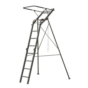 Trépied de chasse pliable en aluminium portable, siège d'arbre réglable en hauteur, échelle de chasse pour la chasse en plein air - Product Image 5