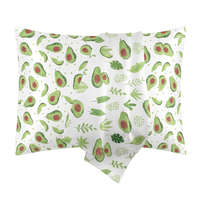 Taie d'oreiller en satin de soie lisse imprimée avocat avec logo personnalisé pour les cheveux et la peau, housse de coussin rafraîchissante en satin