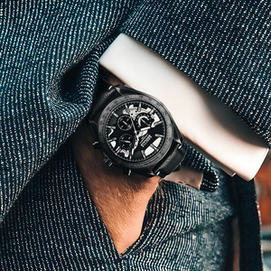 <span class=keywords><strong>Baogela</strong></span> 22804ยี่ห้อตัวแทนทำในประเทศจีนผู้ชายนาฬิกาควอตซ์เดิมหนังแท้วง3หน้าปัด6มือวินเทจธุรกิจนาฬิกา - Product Image 4