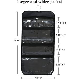 Foldable <b>Clear</b> Hanging <b>Toiletry</b> <b>Bag</b> Cosmetic Organizer Storage For Bathroom Travel Use - Product Image 2