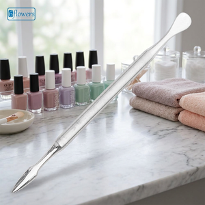 Herramienta de Manicura de Doble Punta de Acero Inoxidable para Cutículas, Reutilizable, con Seis Flores / OEM, Instrumento de Belleza de Doble Cabeza - Product Image 3