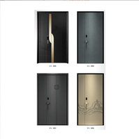 Puerta de Entrada Antirrobo de Acero Galvanizado Moderna Personalizada de Fábrica, Núcleo de Panal de Aluminio de Alta Densidad, Aislamiento Acústico, Impermeable