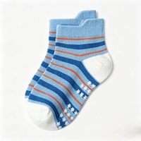 Chaussettes antidérapantes pour tout-petits de 0 à 5 ans, motif rayé, respirantes, écologiques, hiver, en mélange coton/nylon/spandex, sans couture