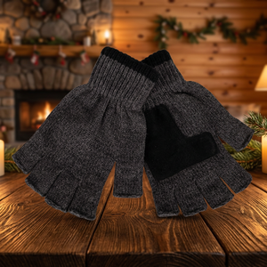 Gants tricotés pour hommes à doigts complets avec fermeture à tirette, mélange laine acrylique, tricotés pour la chaleur, pour l'hiver, couleur et design personnalisables, prix de gros - Product Image 6