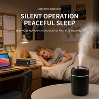 Mini humidificateur USB Type-C avec LED RGB, humidificateur d'air à brume froide, humidificateur portable de bureau pour chambre à coucher, bureau, maison, cadeau de Noël