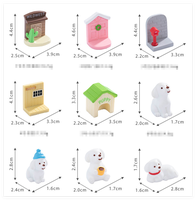 Vente en gros de figurines de dessins animés mini jouets pour enfants sculpture d'animaux art résine sable été chien endormi livre de lecture planche de surf chaise à bière