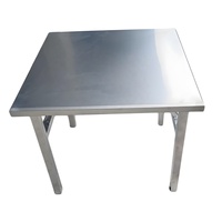 Table carrée pliante en acier inoxydable, table de restauration portable pour restaurant, hôtel, banquet, camping, pique-nique