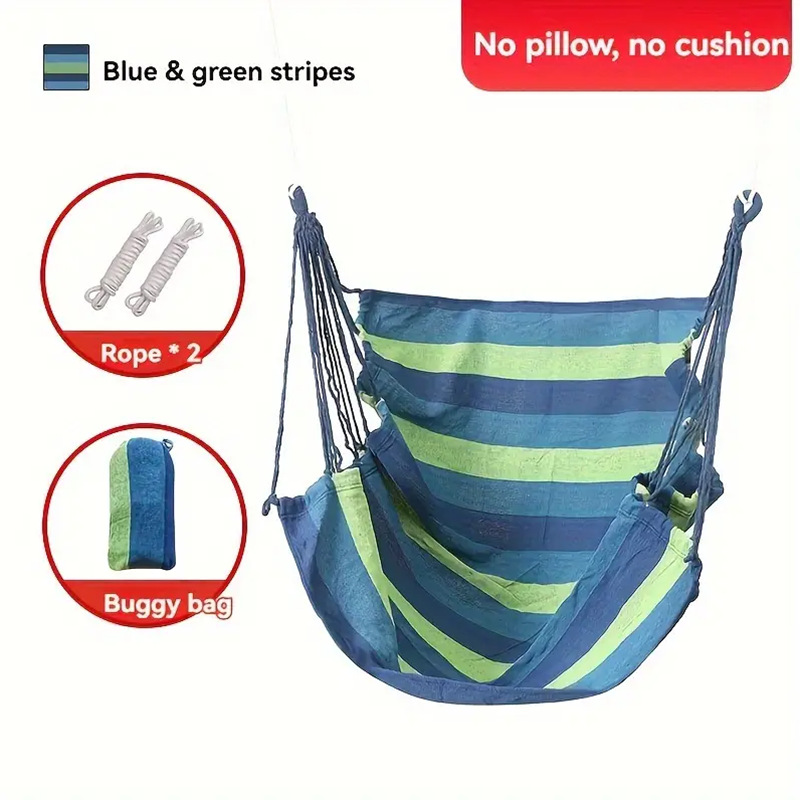 Blue hanging chair rope storage bag