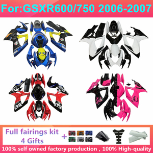 NOUVEAU Kit de carénage complet ABS pour moto compatible avec GSXR600 GSXR750 Gsx600r Gsx750r GSXR 600 750 2006 2007 <span class=keywords><strong>06</strong></span> <span class=keywords><strong>07</strong></span> K6 Kits de carénages Zxmt - Product Image 6