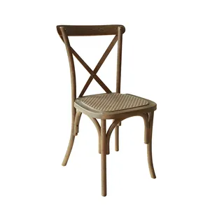 Rustic Vintage Style Bentwood Stackable Chair Wooden Crossback Chair Restaurant Bistro Crossback Dining Chair