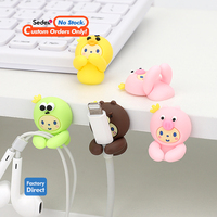 Adhesivo de alta calidad Mini silicona portátil sala de estar Cable organizador Clip con logotipo personalizado aparato Cable soporte Clips