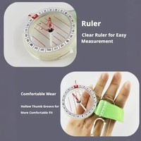 Boussole de haute précision avec support pour le pouce, cadran lumineux dans le noir, échelle de carte, trou de mesure, rainure confortable pour le pouce, sangle élastique réglable