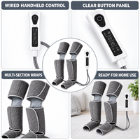 Masseur de jambes gris avec 3 intensités, 6 modes, double chaleur et enveloppe ajustable pour la relaxation des mollets et des cuisses