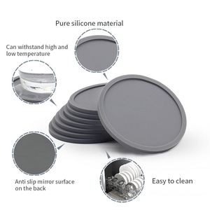 Round Heat-resistant Non slip Silicone <b>Drink</b> <b>coaster</b> Blue Green Yellow Red Black - Product Image 5