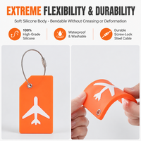 Étiquette de bagage en silicone 3D PVC personnalisée avec logo, de haute qualité, promotionnelle et mignonne