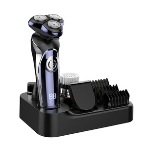 เครื่องโกนหนวดไฟฟ้า 4 in 1 สำหรับผู้ชาย ไร้สาย กันน้ำ ชาร์จเร็วด้วย USB โกนหนวดเครา ขนจมูก แบบหมุน พร้อมที่เล็มขนแบบป๊อปอัพ - Product Image 1