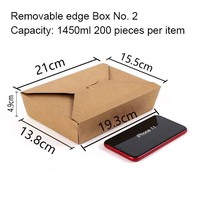Caja de Papel Kraft Desechable para Comida para Llevar, Ensaladas de Frutas, Pollo Frito, Caja Rectangular Marrón Personalizable