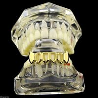 HIPHOP Grillz ajourés plaqués or pour dents, bijoux buccaux pour rappeurs et punk, accessoire de scène et cosplay, vente en gros