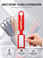 Étiquette de bagage personnalisée OEM en cuir PU souple avec porte-carte nominative pour cadeau promotionnel et usage en voyage