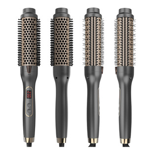 Electric Hair Brush Infrared Heating Negative Ion Round Roller Comb For Dry Hair Styling 2 In 1 Massage Function - Product Image 2