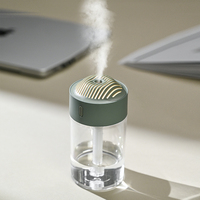 Humidificateur diffuseur de brume chaude portable, élégant et durable, avec 3 lumières réglables, alimenté par USB, pour bureau et maison, en plastique, modèle 2025