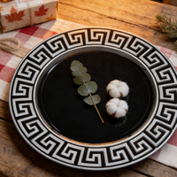 Assiette de présentation Xiangjin en plastique PP pigmenté, 13 pouces, faite à la main, design végétal, style luxe léger, moderne et classique, couleur personnalisable