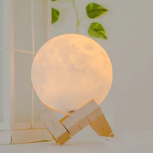 Lampe led imprimée en 3d rappelant la lune, Rechargeable par usb, luminaire décoratif d'intérieur, nouveau modèle de 2020 - Product Image 1