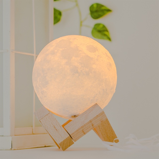 Home Decorative Night Light Tap Control Rechargeable 3d Print Luna Led Moon Lamp