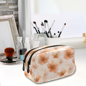 Bolsa de Lápices con Estampado de Flores Hawaianas Personalizada al por Mayor, Bolsa de Cosméticos Portátil de Cuero PU, Bolsa de Maquillaje para Mujer, para Viaje - Product Image 6