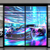 Pantalla LED Transparente Ultrafina Autoadhesiva para Tiendas Minoristas, Centros Comerciales, Interiores y Semi-Exteriores, con Paso de Píxeles P5-P16