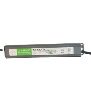 IP67 निविड़ अंधकार 12V 24V 45W अल्ट्रा-पतली स्विचिंग बिजली की आपूर्ति