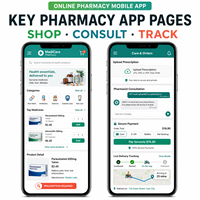Développement d'applications de livraison de pharmacies en ligne fiables pour iOS et Android avec catalogue de médicaments et téléchargement de prescriptions LionCreate