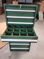 Armoire de rangement d'atelier verrouillable à 10 tiroirs de 28'' de large, système de rangement pour vis et outils de garage, faible MOQ, tiroirs de taille personnalisée