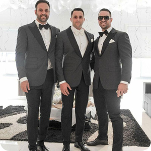 Traje de 2 Piezas para <span class=keywords><strong>Hombre</strong></span>, Chaqueta <span class=keywords><strong>Gris</strong></span> + Pantalones Negros, Blazers Formales para Fiesta de Graduación, Traje de Novio Ajustado, Trajes de Boda con Solapa, Esmoquin para <span class=keywords><strong>Hombre</strong></span> - Product Image 3