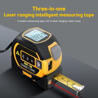 Mètre laser industriel 3-en-1, ruban à mesurer numérique professionnel étanche IP54, mesure de surface et de volume, télémètre 2mm