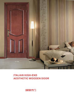 GJ-S581チーク材ベニヤ塗装フラッシュMDF/無垢材2022最新デザインインテリア木製ドア - Product Image 2