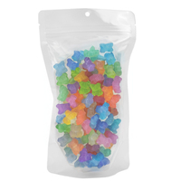 Sacs de poche debout personnalisés fermeture à glissière transparente refermable avec encoche de déchirure pour emballage de bonbons 5x7 pouces pour bonbons et friandises
