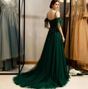 Verde smeraldo Plus Size abito da sera con strascico Sweep-elegante abito da dea <span class=keywords><strong>per</strong></span> il Gala - Product Image 4