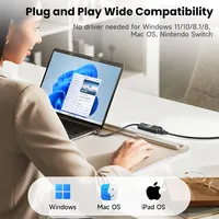 Adaptador Ethernet USB 2.0/Tipo-C Toocki con Indicador LED Bicolor, Tarjeta de Red RJ45 de 100 Mbps, Material ABS, Compatible con Windows 11/10, Mac, iPad OS