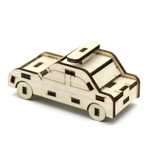 Kit de modelo de coche de madera, juguete educativo de ciencia para niños de 4 a 6 años, montaje manual, forma de dibujos animados, sin batería - Product Image 2