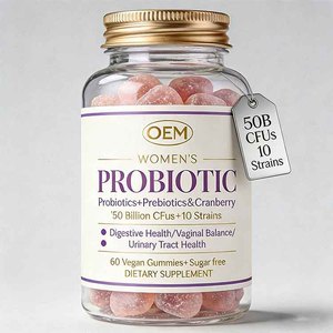 Gomitas Probióticas con Sabor a Bayas para Mujeres - 1 50 Mil Millones de UFC para Uso en Adultos, Apoyo a la Flora Vaginal, Inmunidad, Veganas, Fabricación OEM - Product Image 3
