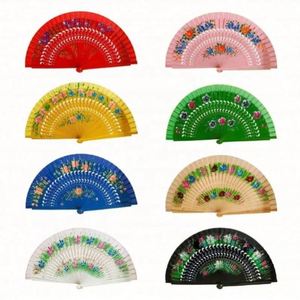 Abanico Plegable Español Vintage para Mujer, con Pintura Floral de Doble Cara, Abanico de Madera Estilo Gitano para Danza, Festivales y Decoración - Product Image 4