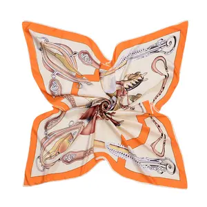 New product silk square scarf with fashion designs silk head scarf with short delivery time
