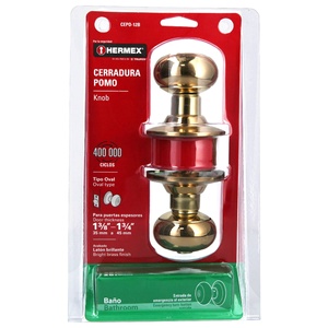 Hermex CEPO-12B ottona ovale lucchetto bagno pulsanti WC - Product Image 1