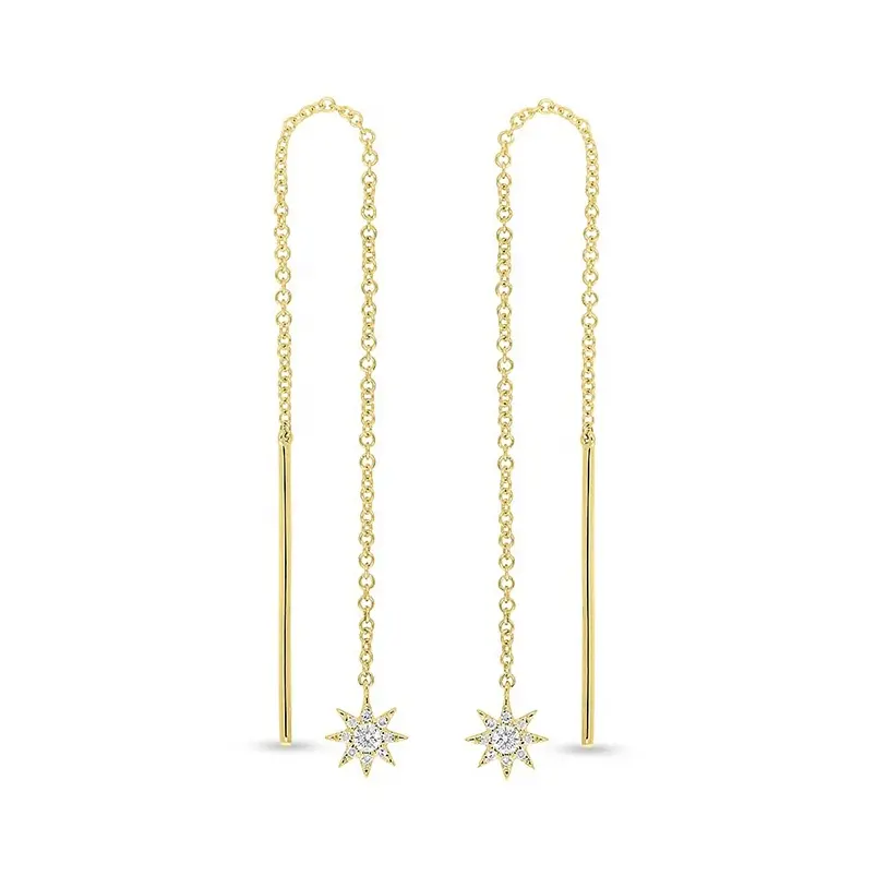 Gemnel dainty diamond starburst fashion orecchini in argento placcato oro 18 carati 925