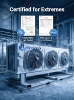 Unidad de Enfriamiento de Aire Eléctrica con CO2 R744, Congelador Rápido, Túnel de Congelación, Procesamiento de Alimentos, Serie GF, Acero Inoxidable, GWP 1