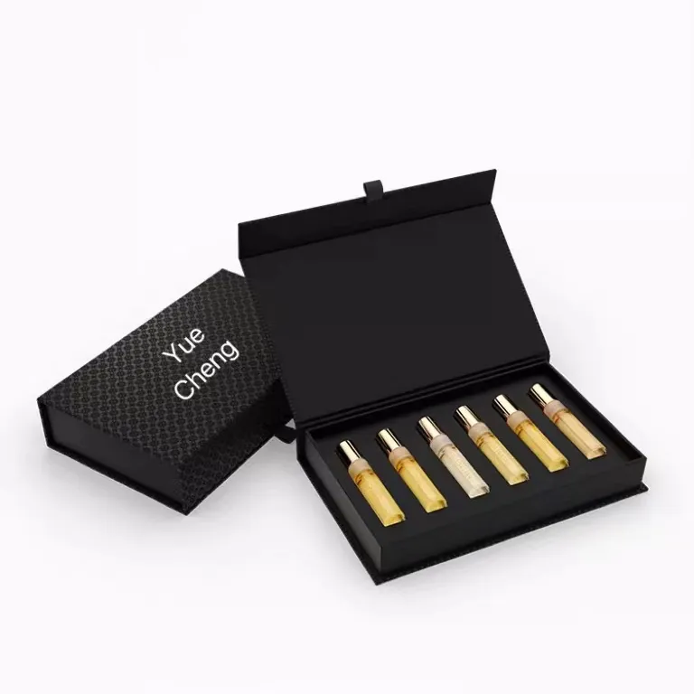 Luxurious black perfume set sample bottle packaging box perfume bottle packaging box