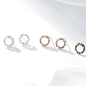 ต่างหู Brilliant02 สีชมพู ทอง 14K เพชร มุก เครื่องประดับขายส่ง ผู้ผลิตเครื่องประดับชั้นดี ต่างหูสั่งทำได้ รับผลิตแบบ OEM ODM - Product Image 1