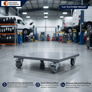 Industrial Four-Wheel Steel Platform Dolly for Workshop Tool Boxes and Maintenance Equipment Heavy Duty Design - Product Image 1
